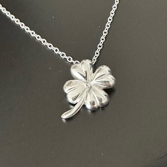 Sterling Silver Four Leaf Clover Necklace - Picture 3 of 12